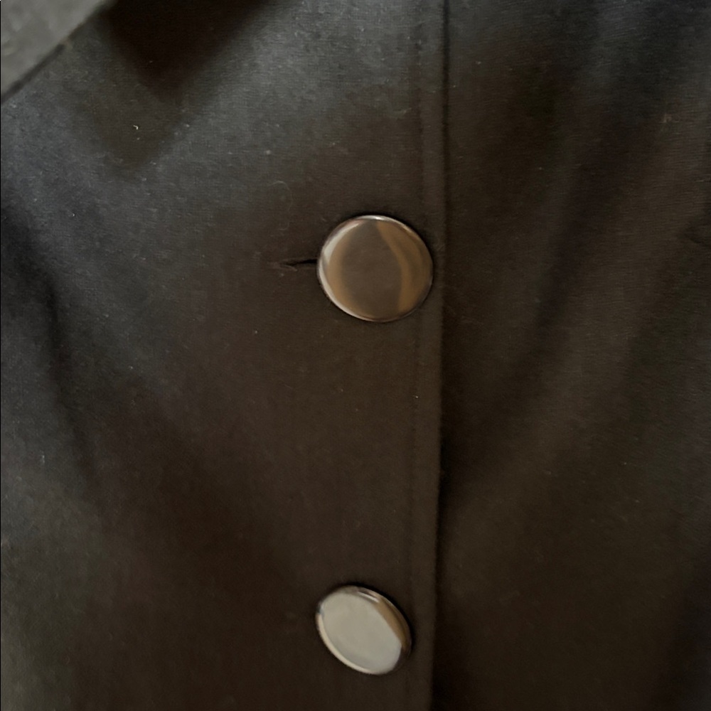 CONTACT NEW YORK BLACK 3/4 SLEEVE WOOL BLEND WING COLLAR SWING JACKET SZ L - Picture 5 of 9